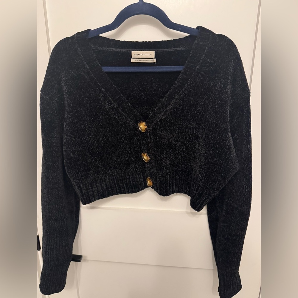 Urban Outfitters Black Cardigan with Gold Buttons